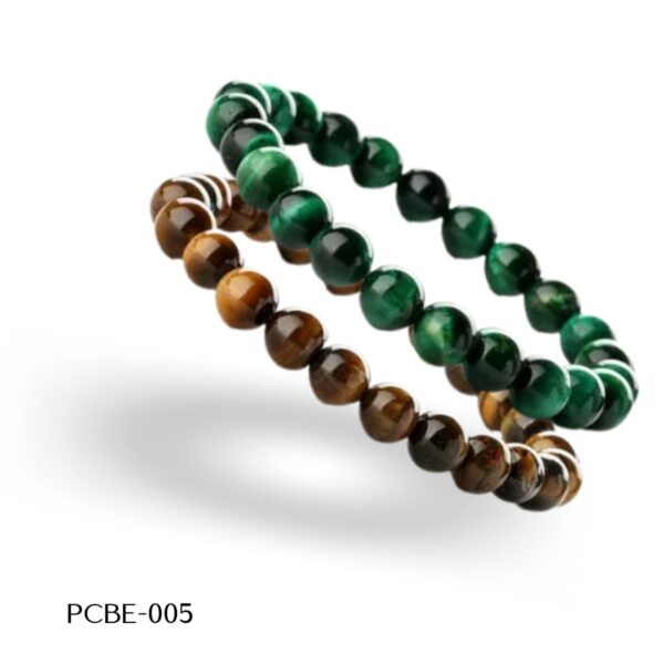 PCEB-5 Pulcera abalorio Hilo Caballero Ojo de tigre/ Ágata, 8 mm