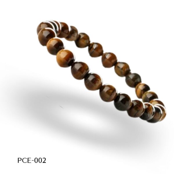PCE-2 Pulcera abalorio elástica Caballero Ojo de tigre, 8 mm